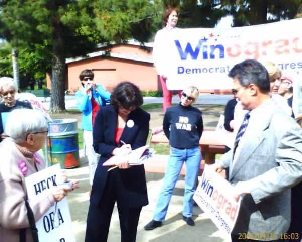 Congressional Candidate Marcy Winograd Signed a Pledge Today to Work to Impeach Bush