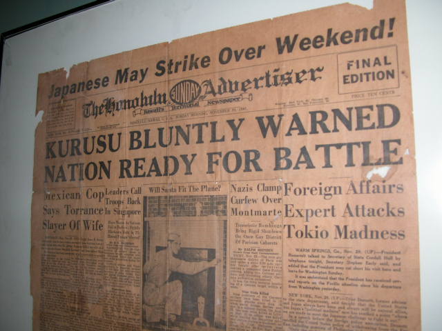 Nov. 30, 1941, Honolulu Newspaper Warning of Coming Japanese Attack